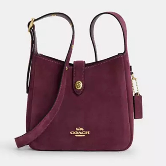 ♥️Coach NWT Maroon Hadley Mini Crossbody Bag /Turn lock closure & Gold Hardware